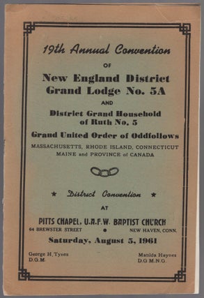 Item #444551 (Program): 19th Annual Convention of New England District Grand Lodge No. 5A and...