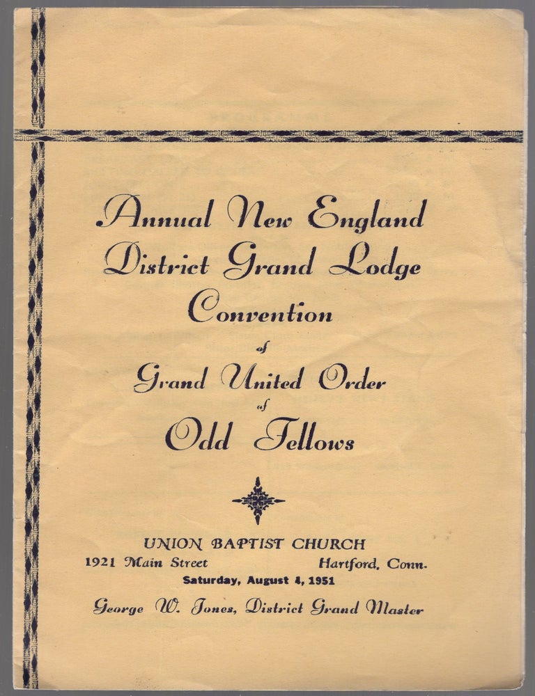 Program): Annual New England District Grand Lodge Convention of Grand United Order of Odd Fellows