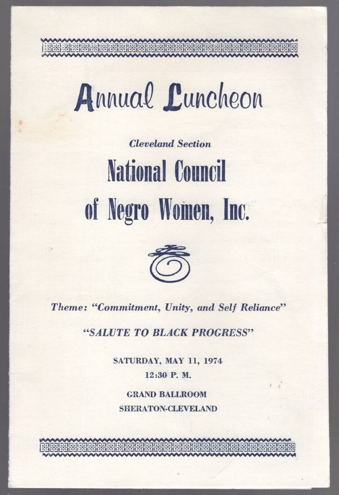 Item #444554 (Program): Annual Luncheon Cleveland Section National Council of Negro Women, Inc. Theme: "Commitment, Unity, and Self Reliance"