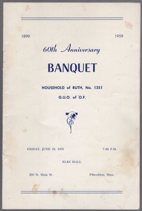 Item #444556 (Program): 60th Anniversary Banquet Household of Ruth, No. 1351 G.U.O. of O.F