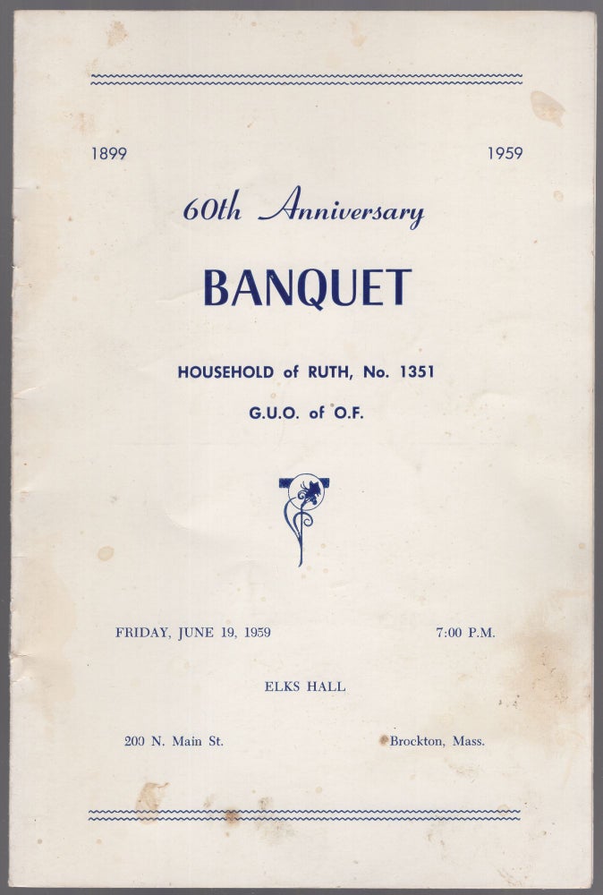 Item #444556 (Program): 60th Anniversary Banquet Household of Ruth, No. 1351 G.U.O. of O.F.