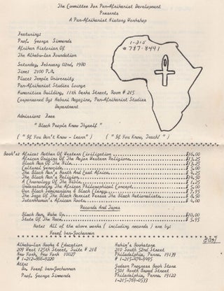 Item #444574 [Program]: The Committee for Pan-Afrikanist Development Presents A Pan-Afrikanist...