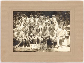 Item #444608 Cabinet Photograph of a Group of People at the Entrance to Mammoth Cave, circa 1925