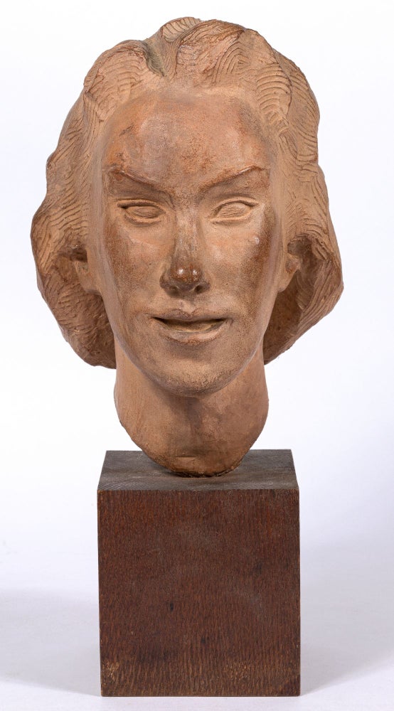 Item #444615 Bust of Simone de Beauvoir, 1955. Florence Elizabeth Riefle BAHR, Simone de Beauvoir.