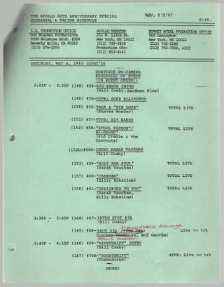 The Apollo 50th Anniversary Special Rehearsal & Taping Schedule
