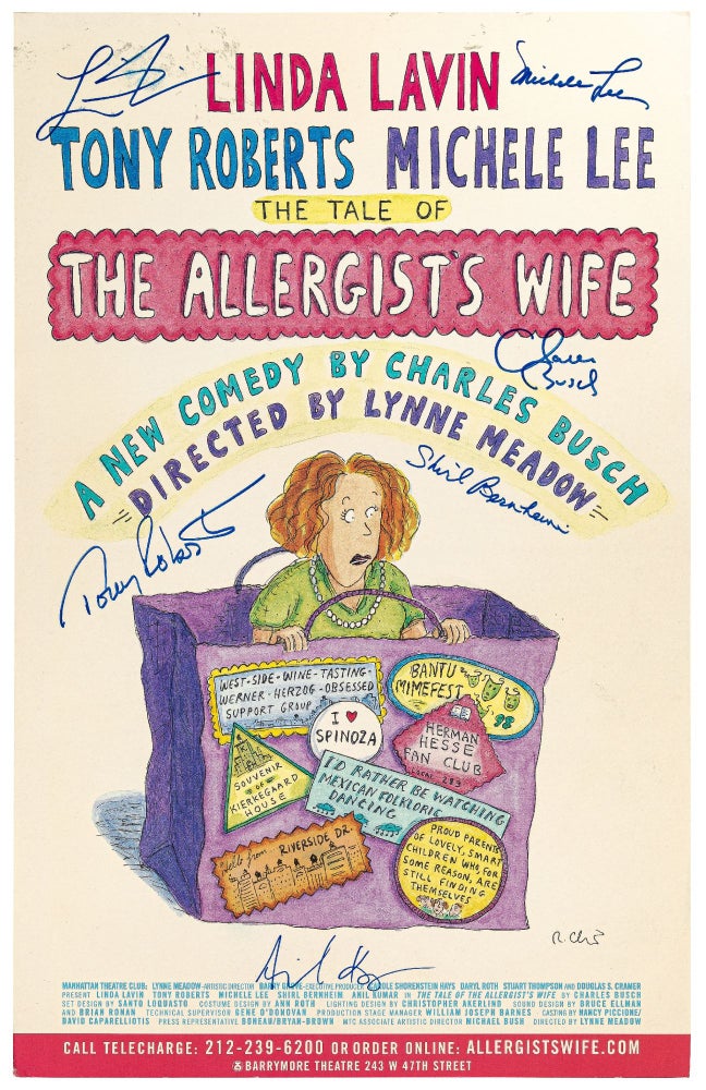 Item #444767 (Theatrical Poster): The Tale of the Allergist's Wife. A New Comedy by Charles Busch. Directed by Lynne Meadow. Charles BUSCH, Roz Chast.