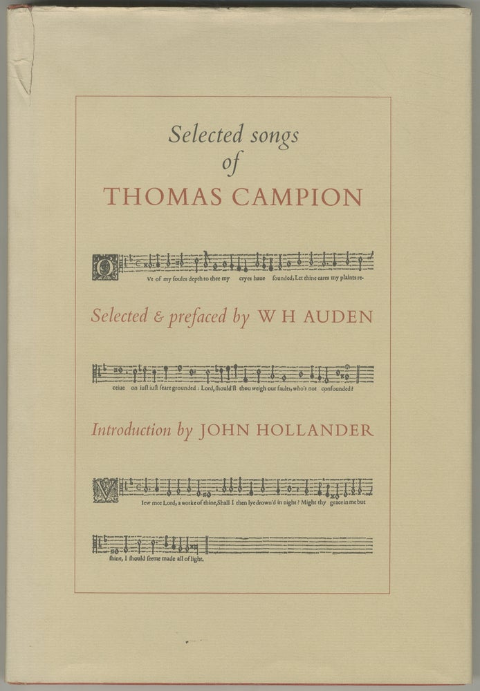 Item #445056 Selected Songs of Thomas Campion. W. H. AUDEN.