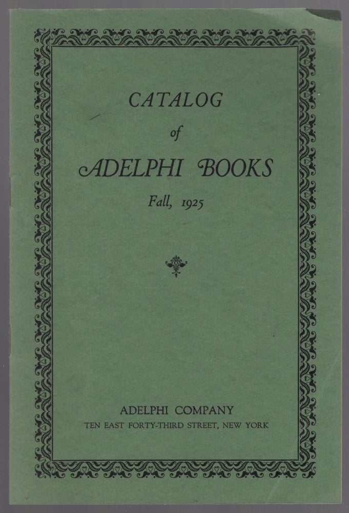 Item #445299 Catalog of Adelphi Books. Fall, 1925. Thomas WARSHOW, Robert Irving Warshow.