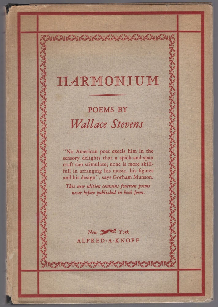 Item #445632 Harmonium. Wallace STEVENS.