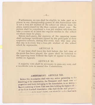 Constitution of The Connecticut Inter-Scholastic Football Association 1893