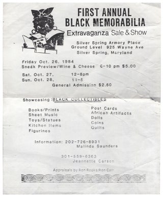 Item #445959 [Flyer]: First Annual Black Memorabilia Extravaganza Sale & Show. Silver Spring...