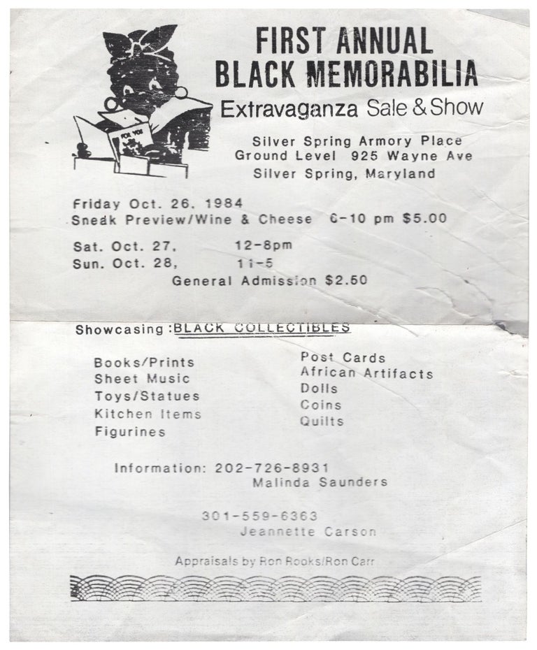 Item #445959 [Flyer]: First Annual Black Memorabilia Extravaganza Sale & Show. Silver Spring Armory Place