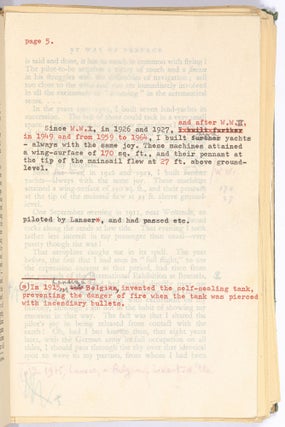 [Archive]: "Days on the Wing" World War I Belgian Flying Ace Manuscript and Notes