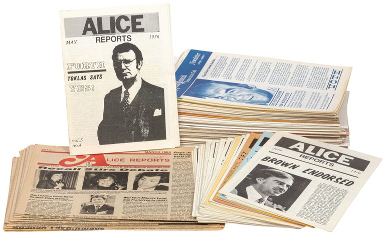 Item #446614 A Collection of Material from The Alice B. Toklas Memorial Democratic Club of San Francisco, including more than 175 issues of "The Alice Reports" Newsletter. Del MARTIN, Phyllis Lyon, Jim Foster.
