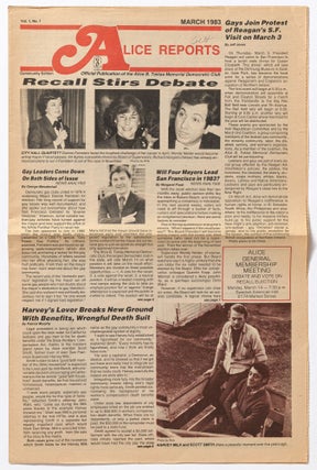 A Collection of Material from The Alice B. Toklas Memorial Democratic Club of San Francisco, including more than 175 issues of "The Alice Reports" Newsletter