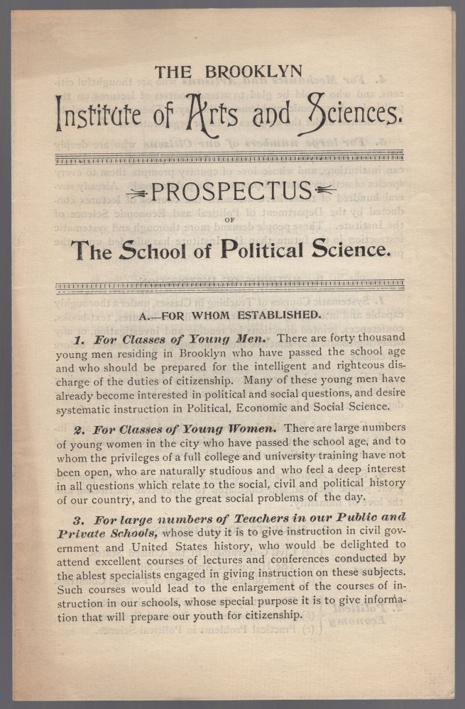 Item #446819 Prospectus of the School of Political Science