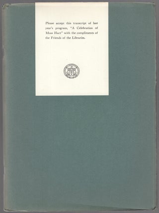 Item #447309 A Celebration of Moss Hart. University of Southern California. 12 April 1970