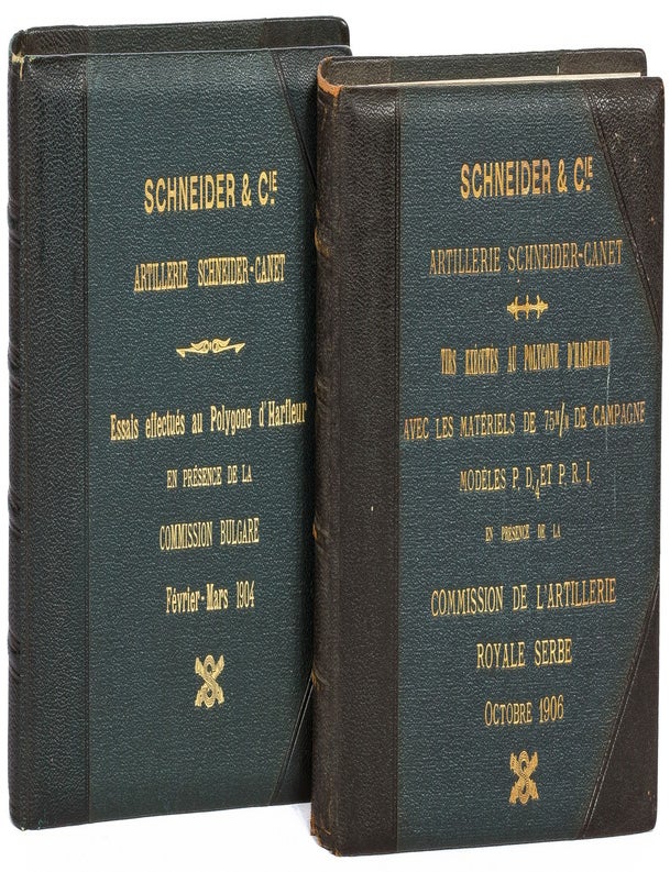 Artillerie Schneider-Canet: Two Photo Albums of Canet Artillery Guns in Range Practice before the. SCHNEIDER, Cie, Messrs. Schneider.