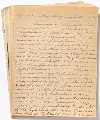 Item #447913 [Archive]: Handwritten Autobiography of a Young Woman in the 1930s
