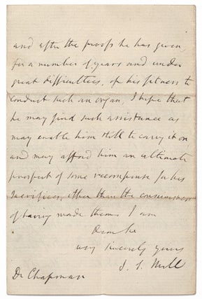 Autograph Letter Signed to John Chapman, 1868