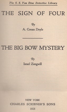 The Sign of the For [and] The Big Bow Mystery