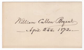 Item #448377 Signed Card. William Cullen BRYANT