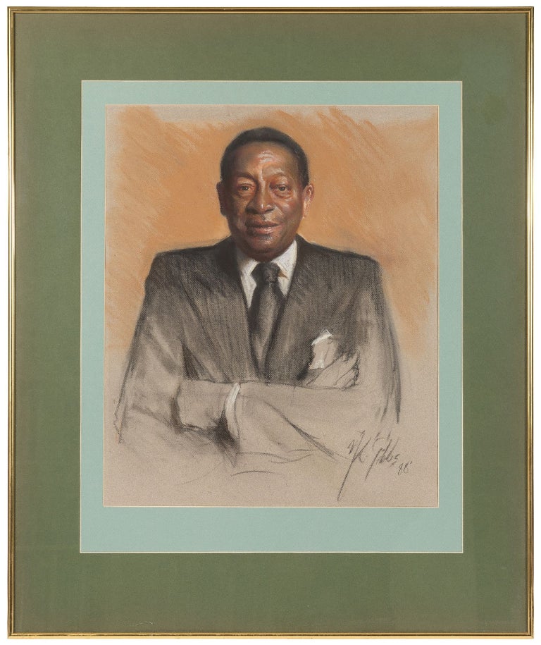 Item #448655 [Original Painting] Portrait of Clarence Henry “Du” Burns, Baltimore’s First Black Mayor. Nathaniel K. GIBBS, Clarence H. Burns.