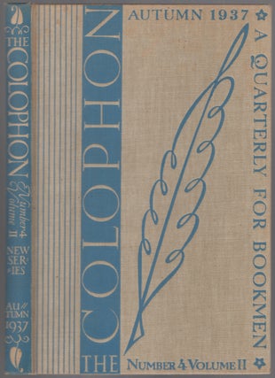 Item #448856 The Colophon: New Series. A Quarterly for Bookmen. Autumn 1937