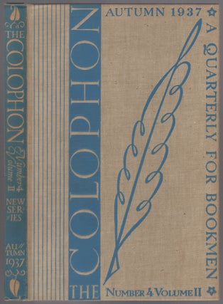 Item #448857 The Colophon: New Series. A Quarterly for Bookmen. Autumn 1937