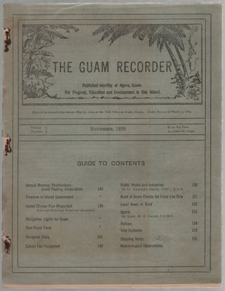 Item #448892 The Guam Reporter. Volume 6, Number 8. November, 1929