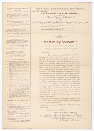 Duplicate Copy of the Souvenir from the Afro-American League of Tennessee to Hon. James M. Ashley