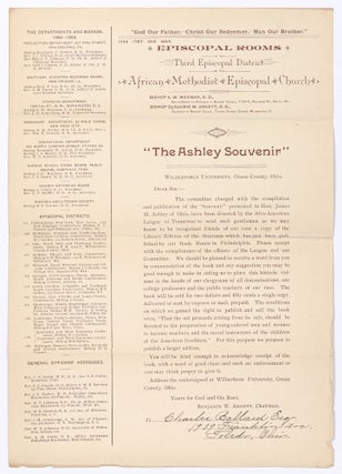 Duplicate Copy of the Souvenir from the Afro-American League of Tennessee to Hon. James M. Ashley