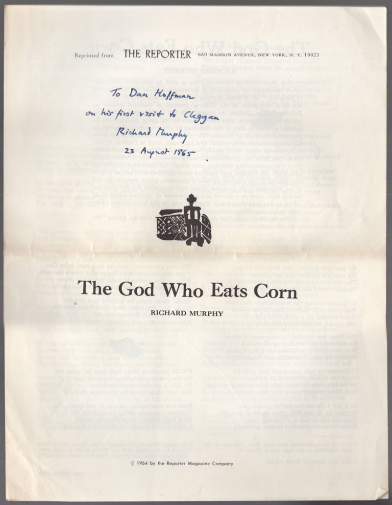 Item #450433 (Offprint): The God Who Eats Corn. Richard MURPHY.