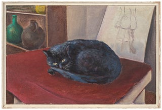 Item #450522 [Oil Painting]: Black Cat. Rex GORELEIGH