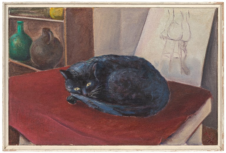 Item #450522 [Oil Painting]: Black Cat. Rex GORELEIGH.