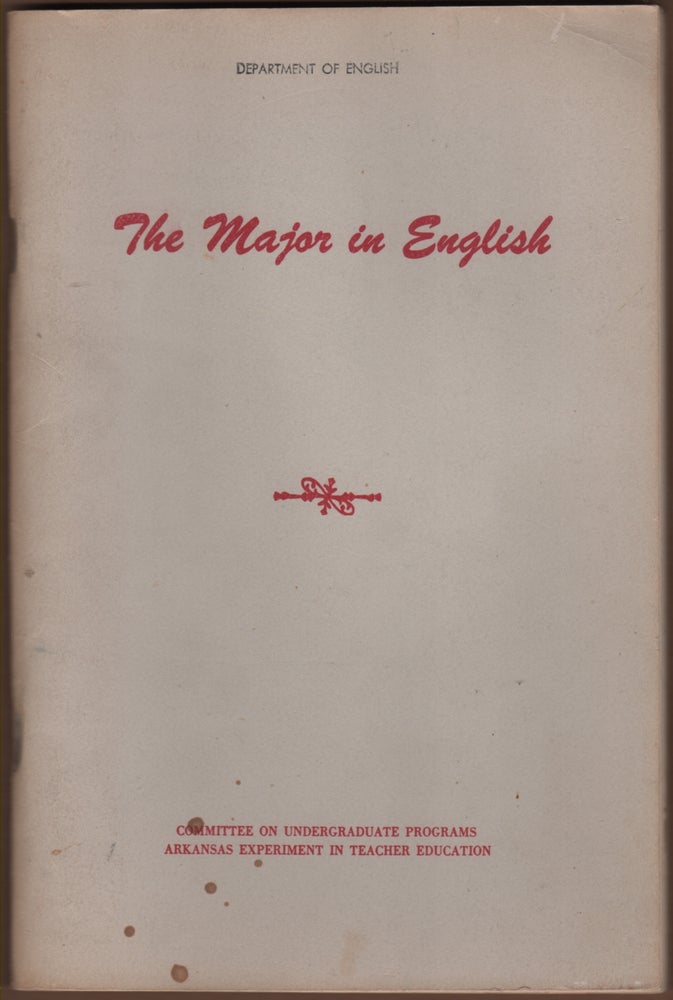 Item #450838 The Major in English. Lillian MASSIE, Hoyt Trowbridge, George L. Sixbey, Lloyd Cline Sears, William H. Pipes.