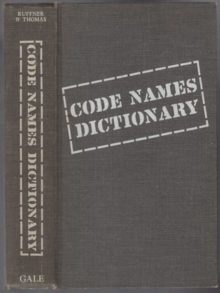 Code Names Dictionary: A Guide to Code Names, Slang, Nicknames, Journalese, and Similar Terms. Frederick G. and RUFFNER Jr.