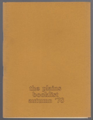 Item #452027 The Plains Booklist - Autumn '78