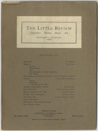 Item #453072 The Little Review – Vol. 2, No. 6: September, 1915. Margaret ANDERSON, Maxwell...