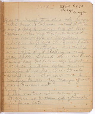 [Archive]: Manuscript Diary of a St. Louis Bakery Worker During Summer of 1918