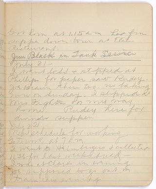 [Archive]: Manuscript Diary of a St. Louis Bakery Worker During Summer of 1918