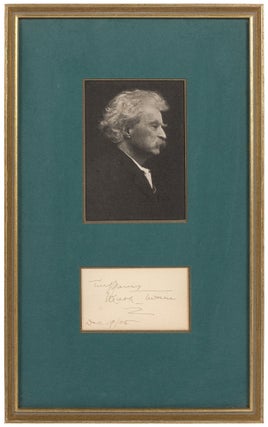 Item #453750 Framed Autograph ("Mark Twain"). Mark TWAIN, Samuel Clemens