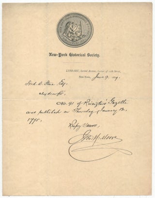 Autograph Note Signed ("Geo. H. Moore". George H. MOORE.