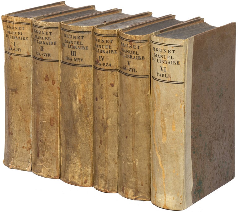 Item #455039 Manuel du Libraire et de l'Amateur de Livres [in Six Volumes]. Jacques-Charles BRUNET.