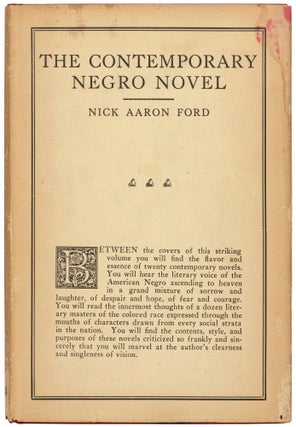 Item #456121 The Contemporary Negro Novel: A Study in Race Relations. Nick Aaron FORD