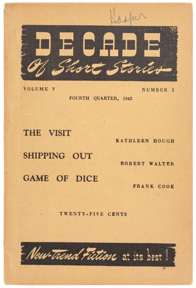 Item #456589 "The Walls are Cold" [story in] Decade of Short Stories, Fourth Quarter, 1943. Truman CAPOTE.