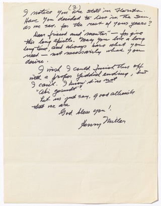 Three Page Autograph Letter Signed to Isaac Bashevis Singer