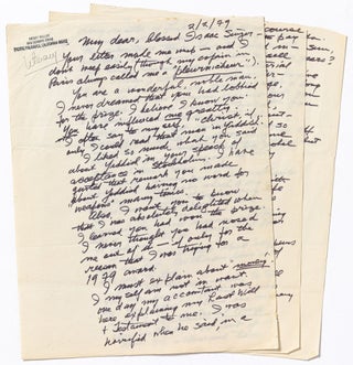 Item #456719 Three Page Autograph Letter Signed to Isaac Bashevis Singer. Henry MILLER