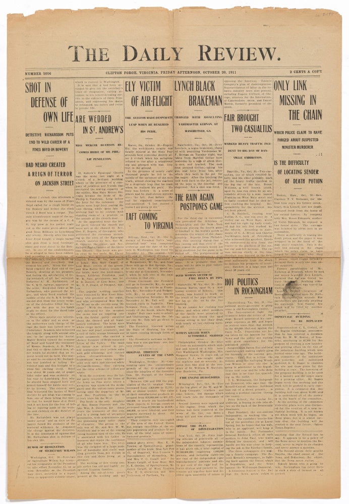 Item #456961 [Newspaper]: The Daily Review. Clifton Forge, Virginia. October 20, 1911