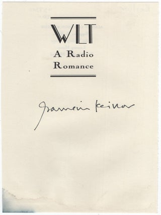 Autograph. Garrison KEILLOR.